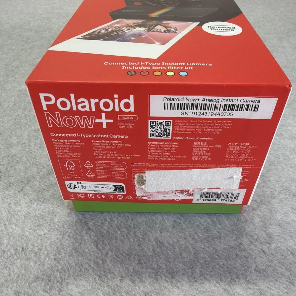 Refurbished Polaroid Now+ I-Type Instant Camera Black 9124